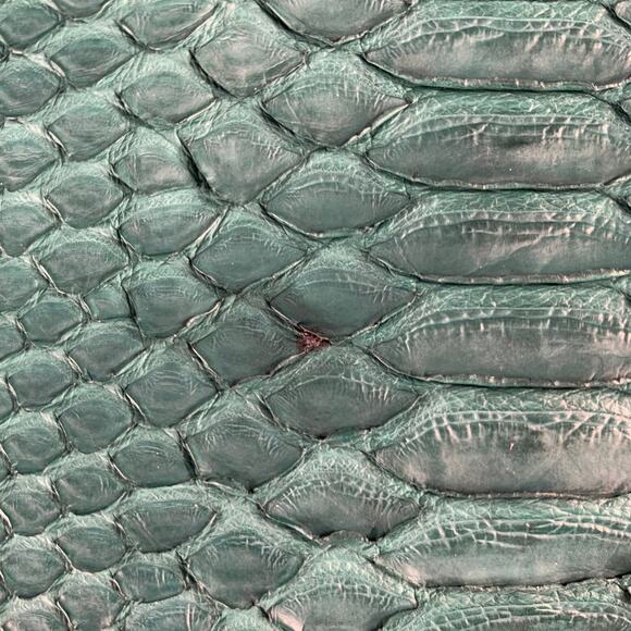 ELISABETH WEINSTOCK Green Snakeskin Leather Cross Body Handbag - Picture 6 of 7